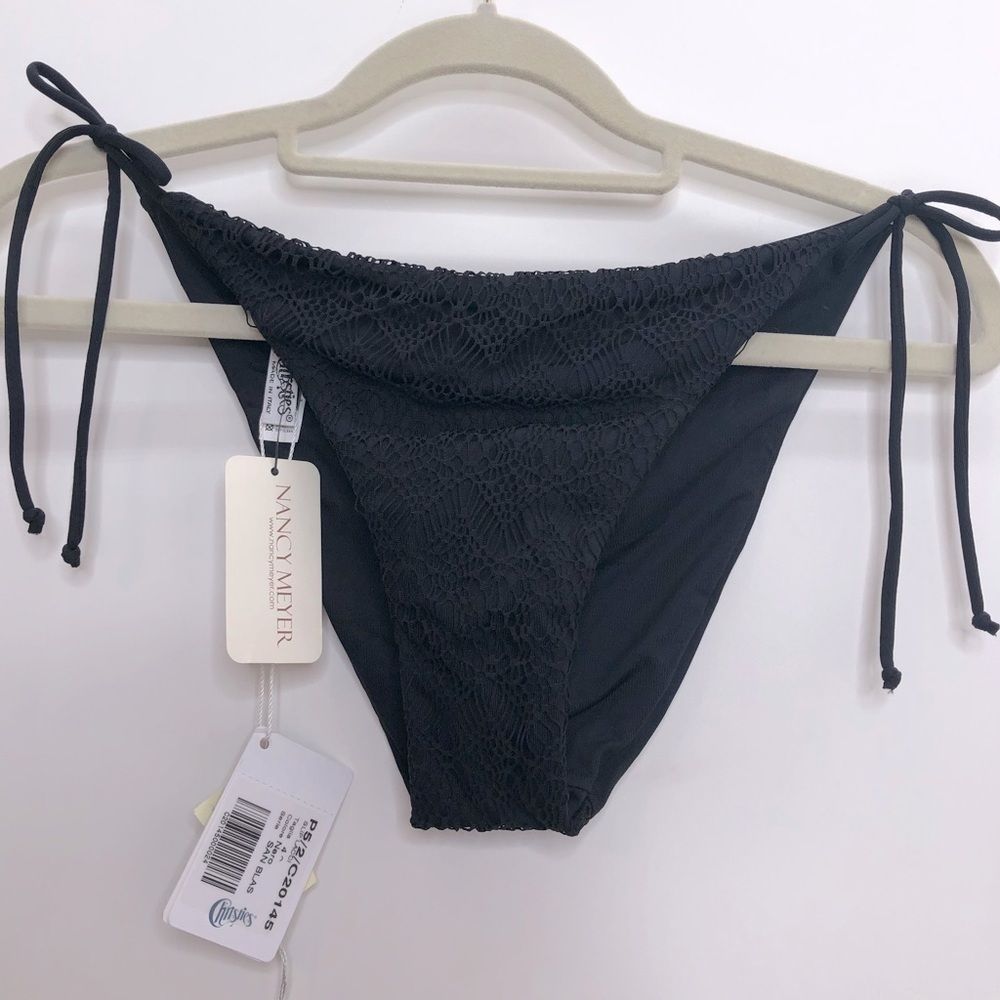 Nancy Meyer black string bikini bottom